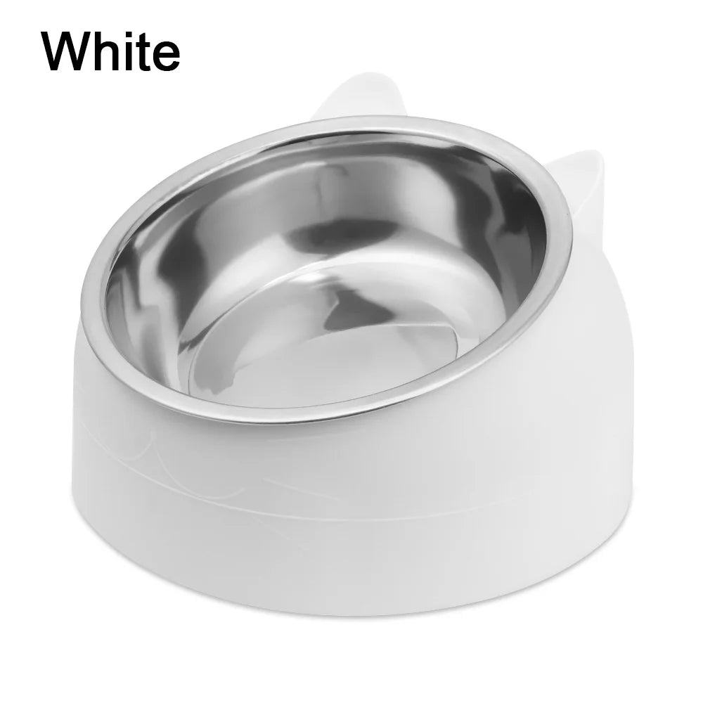 The Pet Paradise | Stainless Steel Pet Dog Feeding Bowl - Anti-Slip, Cervical Protection Single Dish for Dogs and Cats