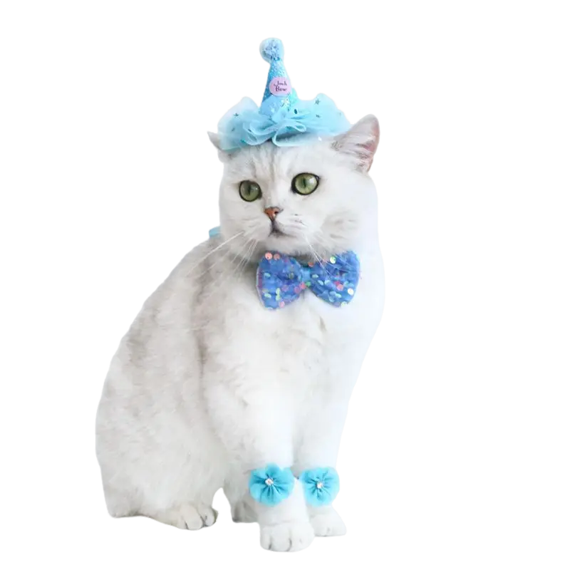 Pet wedding crown with veil, featuring lace, sequins, and pearls – bridal headdress for cats and small dogs