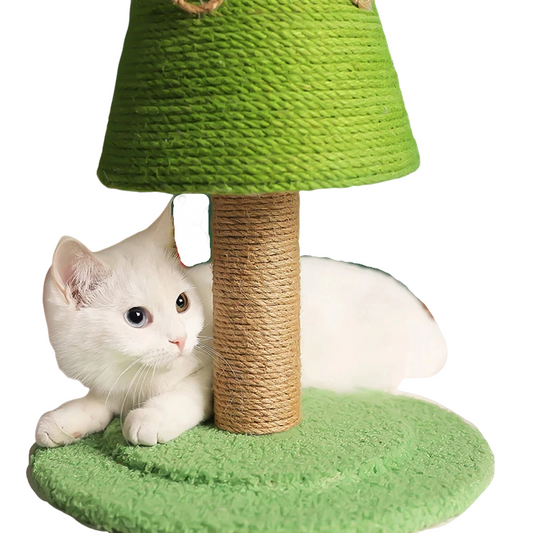 Christmas tree cat climbing rack with sisal scratching post, perfect for holiday decor and cat entertainment.