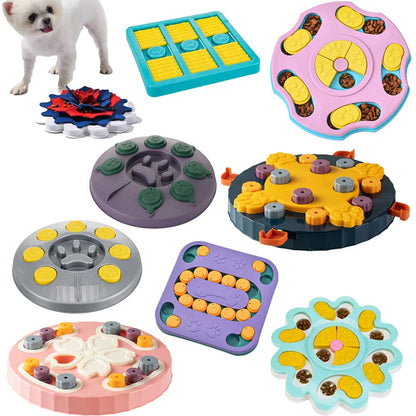 Slow Feeder Dog Puzzle Toy – Interactive food dispenser for dogs and cats with non-slip base