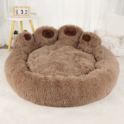 Plush pet dog sofa bed for cats and dogs in various sizes, with soft surface and cozy design