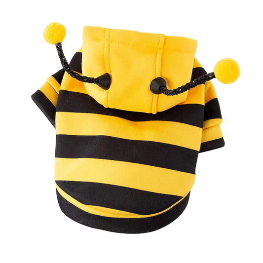 Dog Bee Costume - Soft hoodie for pets, perfect for Halloween and Christmas celebrations.