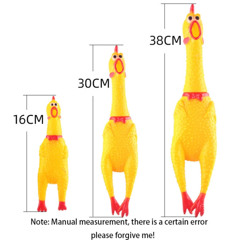 Screaming chicken squeaky toy for dogs and cats, durable PVC rubber sound toy