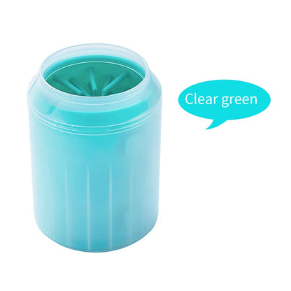 Silicone pet foot wash cup with soft bristles for cleaning dog and cat paws