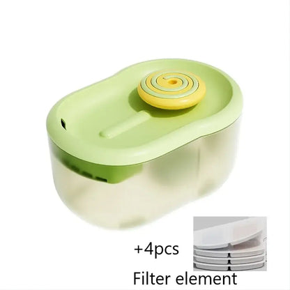 Smart electric cat water dispenser with quiet filtration and high-capacity tank for clean and fresh hydration.