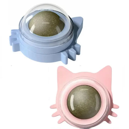 Lickable catnip balls chew toy and snack for cats with dental cleaning effect