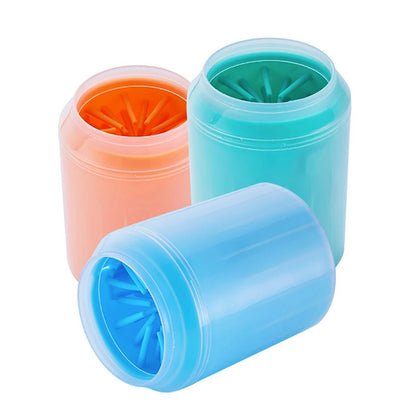 Silicone pet foot wash cup with soft bristles for cleaning dog and cat paws