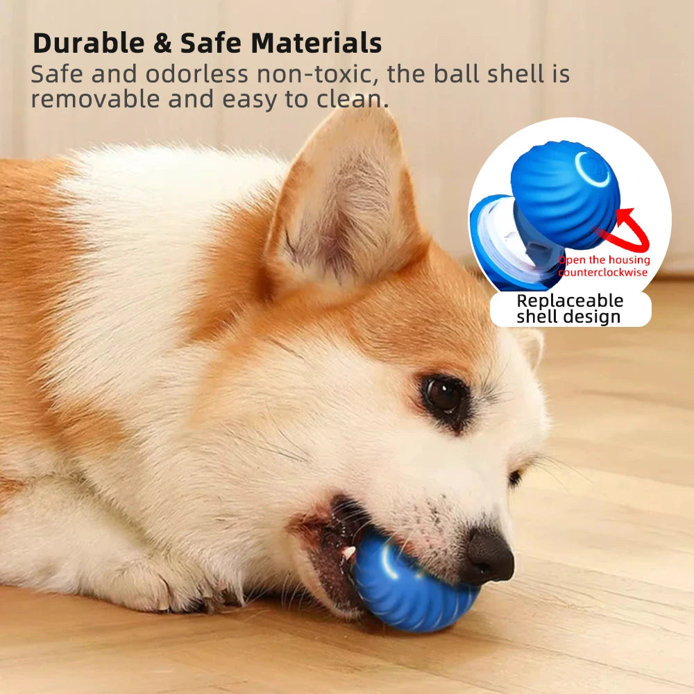 Interactive smart pet toy ball for dogs and cats with gravity sensor and automatic movement