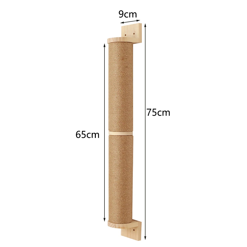 The Pet Paradise | Wall Mounted Cat Climbing Shelf - Sisal Rope Scratching Post & Stairway Furniture for Cats & Kittens - Sleep, Play, and Climb