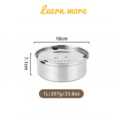 Large stainless steel dog water bowl with non-slip base and anti-splash design, suitable for multi-dog homes and outdoor use.