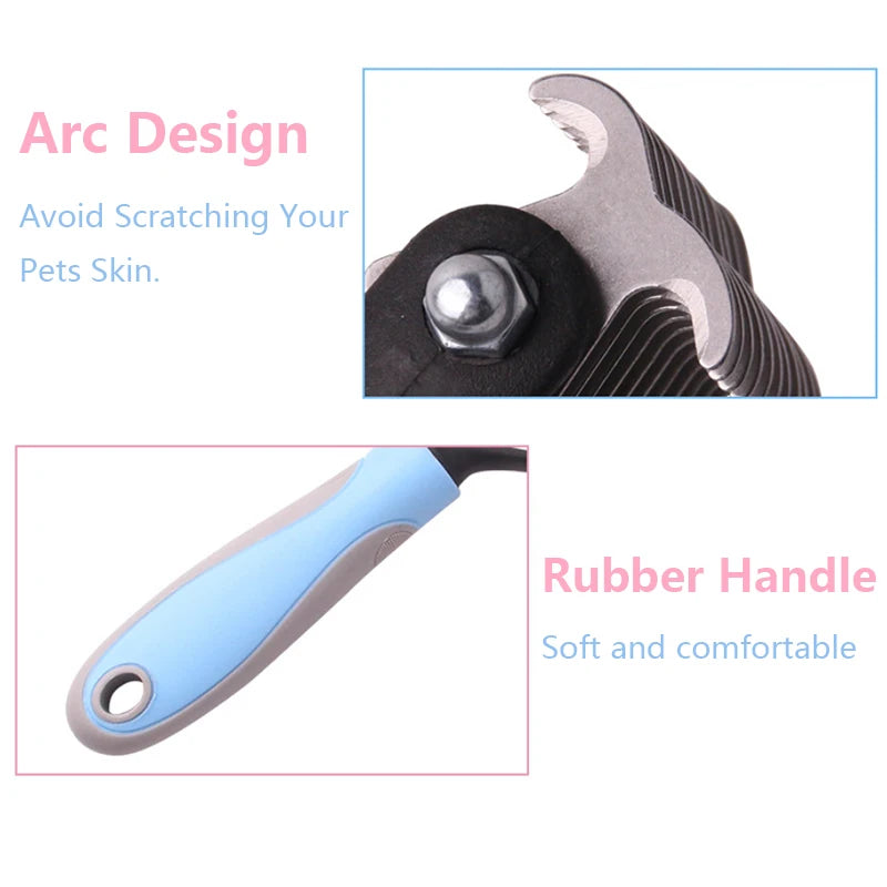 Pet fur knot cutter brush for deshedding and grooming dog and cat coats