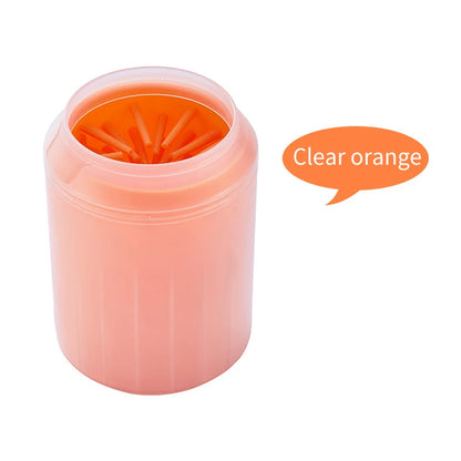 Silicone pet foot wash cup with soft bristles for cleaning dog and cat paws