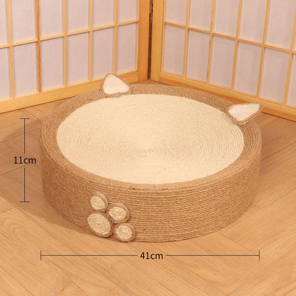 2-in-1 cat scratcher and bed with recyclable bowl-shaped sisal surface