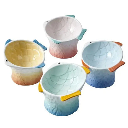 Elegant ceramic pet bowl for cats and dogs with anti-skid bottom.