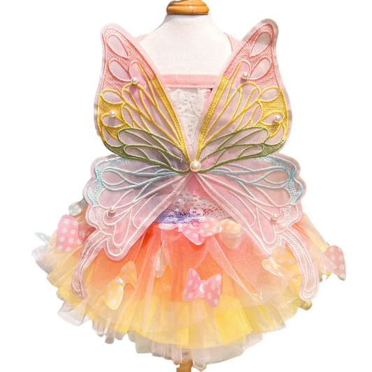 The Pet Paradise Butterfly Princess Dress for small dogs, a cute summer outfit perfect for Chihuahuas and fashionable pets.