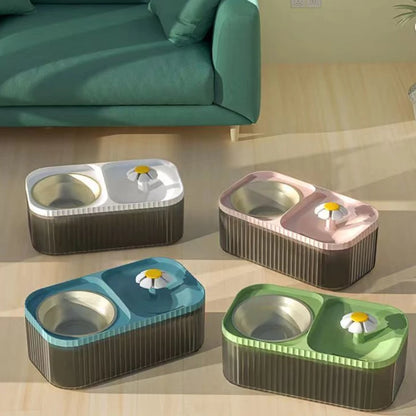 2-in-1 automatic water fountain and food bowl for cats and dogs promoting hydration and easy feeding