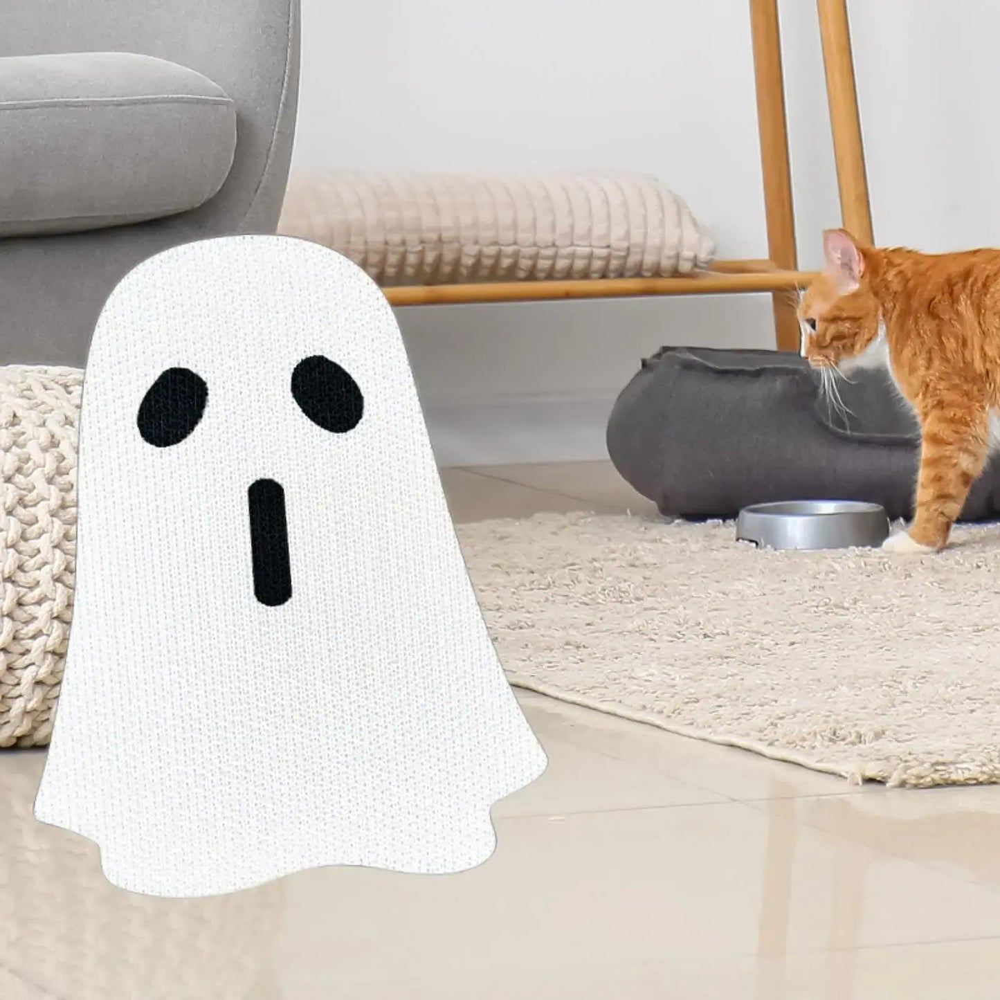 Cat Scratcher Mat - Corrugated Paper Scratching Pad for Cats with Halloween Theme