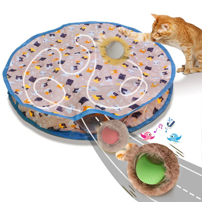 Rechargeable interactive cat toy ball with motion-activated play and smart rolling modes for indoor cats