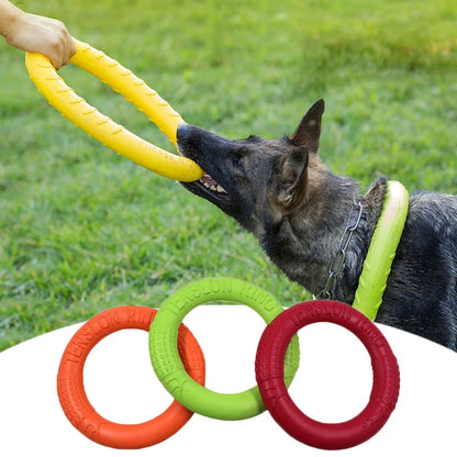 Durable EVA foam dog training pull ring for small dogs used as chew toy and flying disk