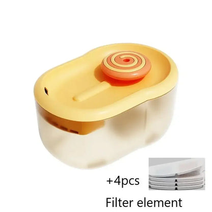 Smart electric cat water dispenser with quiet filtration and high-capacity tank for clean and fresh hydration.