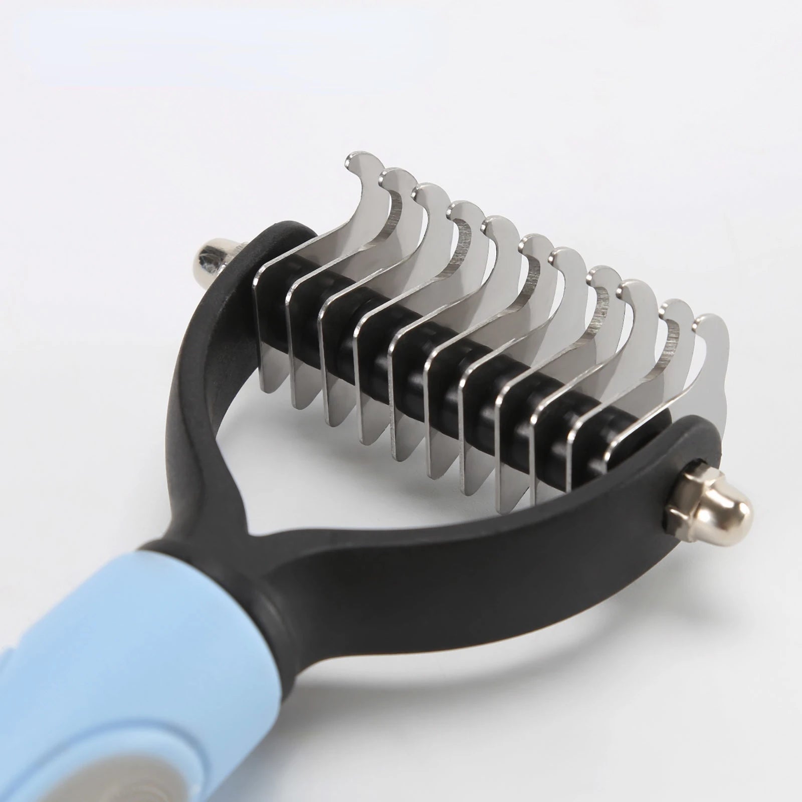 Pet fur knot cutter brush for deshedding and grooming dog and cat coats