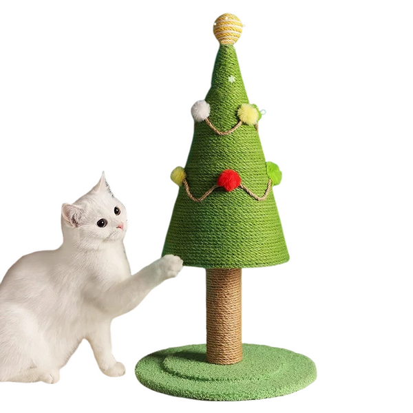 Rascador para gatos con forma de árbol de Navidad: un poste rascador festivo con un toque navideño