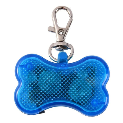 Adjustable glowing bone-shaped dog pendant LED light for night visibility