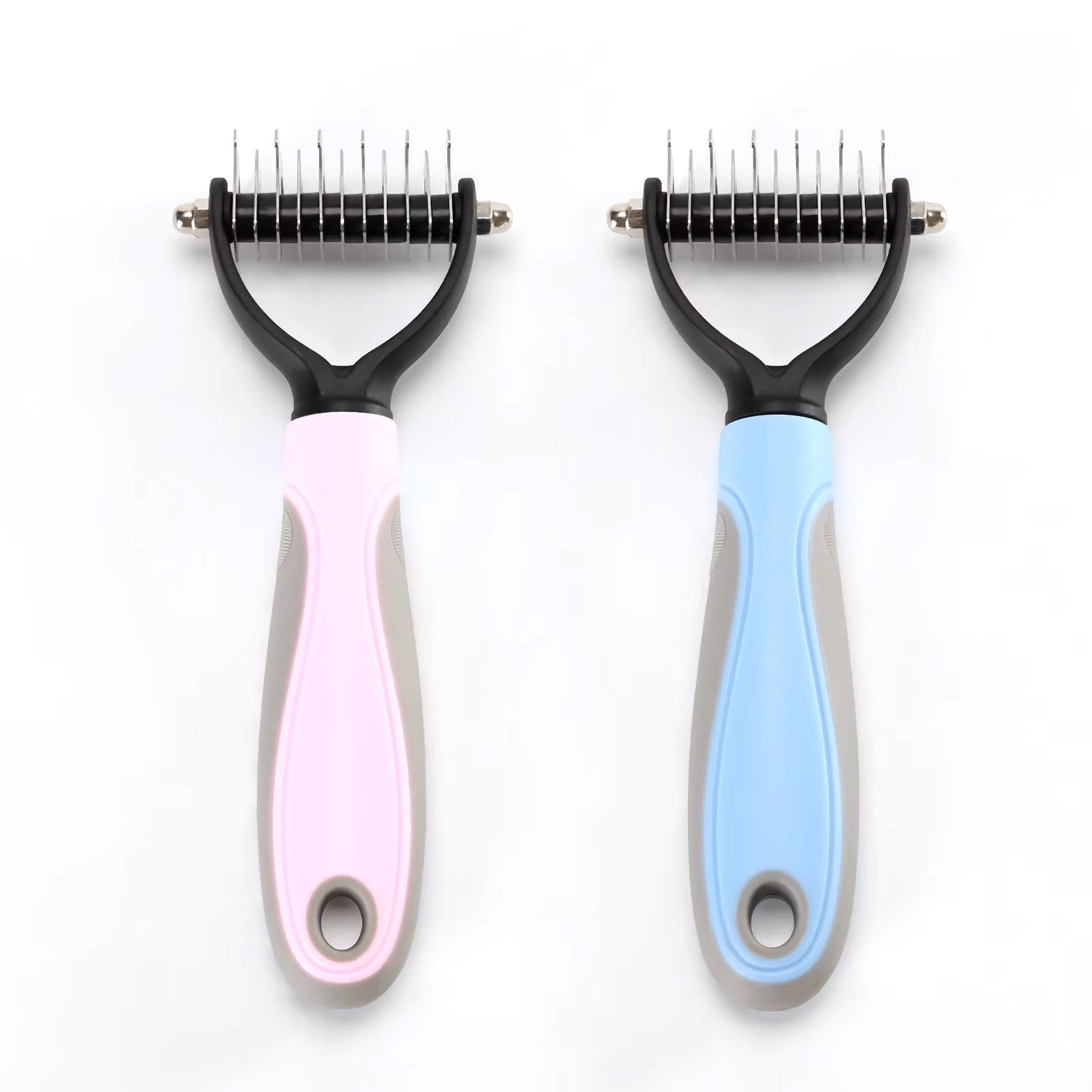 Pet fur knot cutter brush for deshedding and grooming dog and cat coats