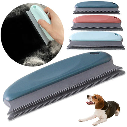 Reusable pet hair remover brush with ergonomic handle and TPR bristles