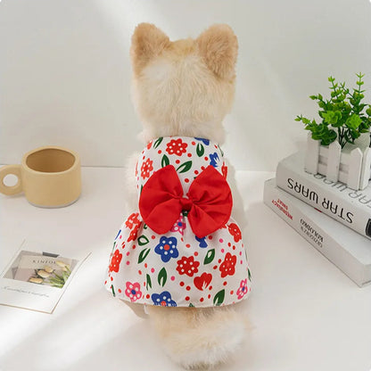 Dog Princess Dress for small dogs and cats – Elegant bowknot and breathable fabric for special occasions