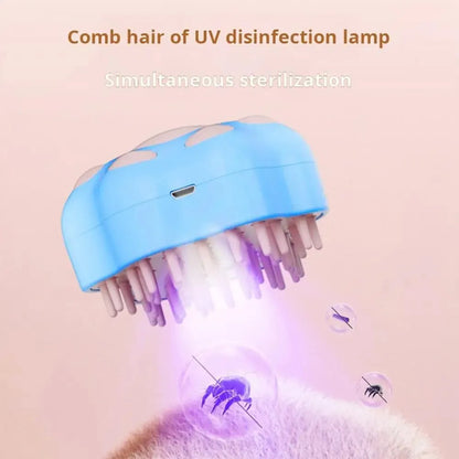 Electric grooming comb with spray and massage function for cats and dogs