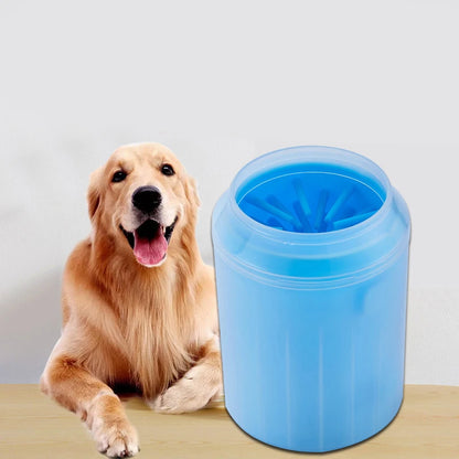 Silicone pet foot wash cup with soft bristles for cleaning dog and cat paws