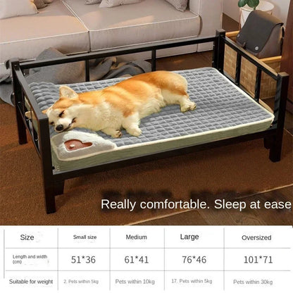 Thick plush pet bed mat for dogs and cats with washable cover for winter comfort