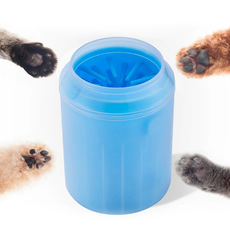 Soft silicone pet paw cleaner cup for cats and dogs, portable and easy to use for quick paw cleaning