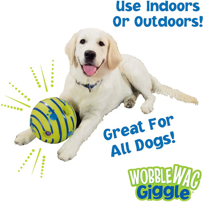 Wobble Wag Giggle Glow Ball toy with giggle sounds and glow-in-the-dark feature for interactive fun with dogs of all sizes.