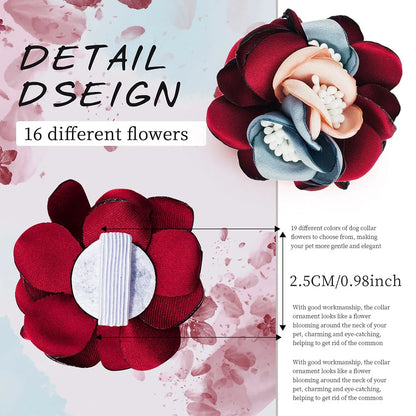 50PCS floral dog bow tie set for fashionable pet