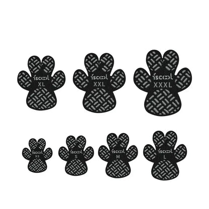 4-pack dog anti-slip paw grips with adhesive backing for indoor traction and paw protection.