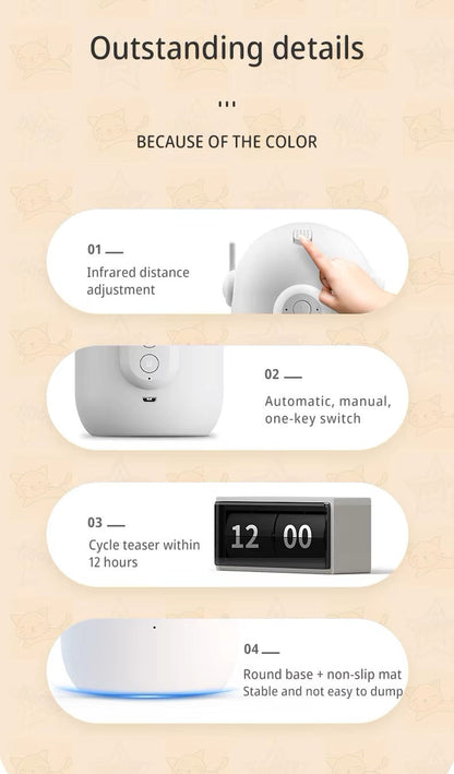 Rechargeable automatic laser toy for interactive cat play