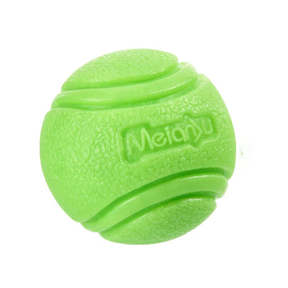 Durable rubber bouncing dog chew ball for fetch and chewing