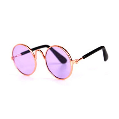 Vintage round sunglasses for cats and small dogs with reflective lenses