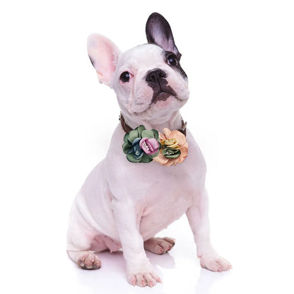 50PCS floral dog bow tie set for fashionable pet