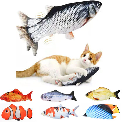Interactive electric flopping fish cat toy with rechargeable battery