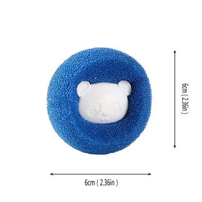 Pet hair remover laundry balls used in washing machine with clothes