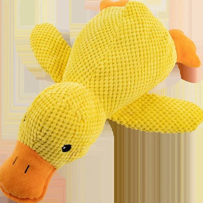 Soft calming duck plush toy for dogs and cats with wool fabric – anti-anxiety cuddle toy