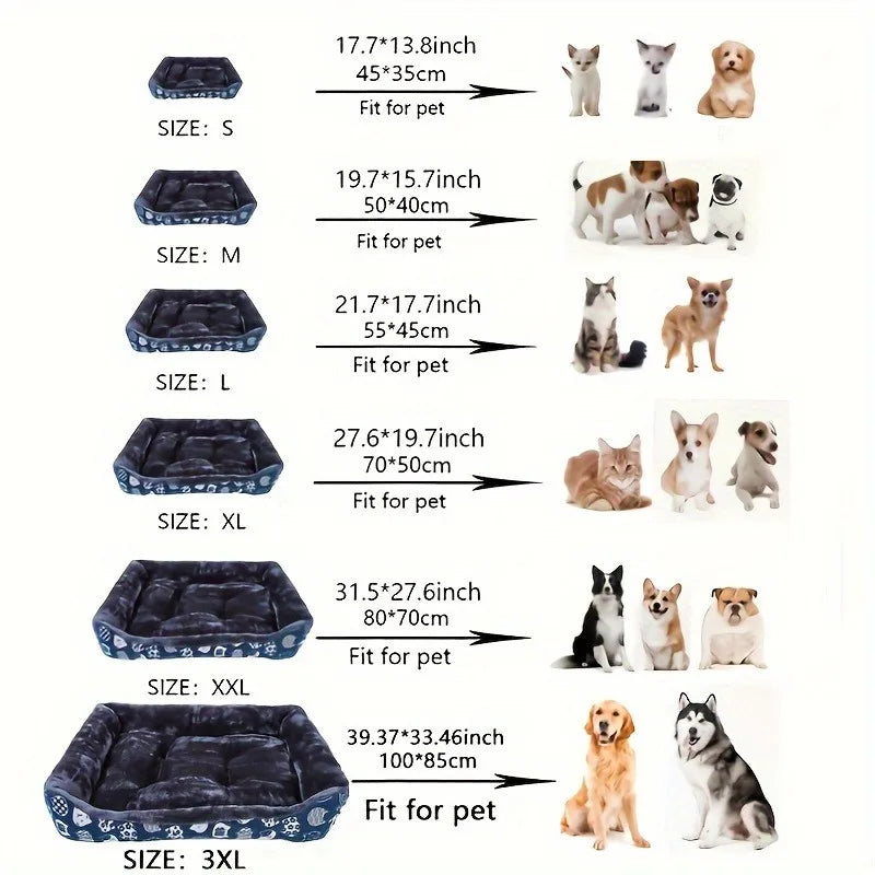 Comfortable pet dog bed sofa mat for dogs and cats, available in multiple sizes and colors, suitable for crates or floor use.