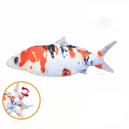 Interactive electric flopping fish cat toy with rechargeable battery