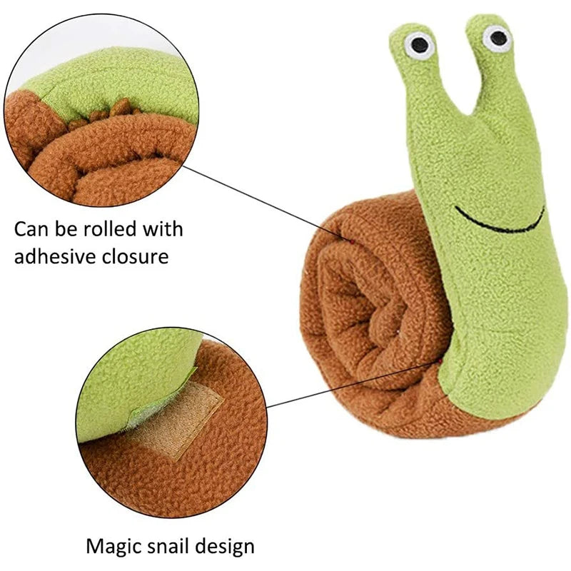 Interactive dog toy with hide food feature and vocalization for slow feeding