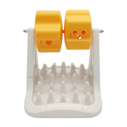 Rotatable slow food feeder and puzzle bowl for cats and dogs