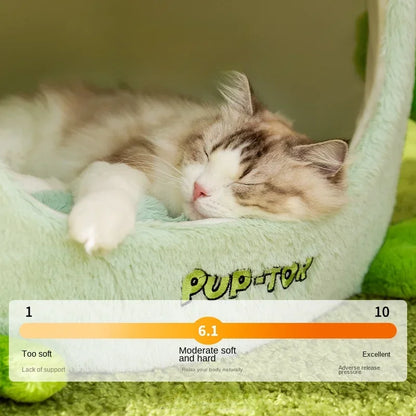 Autumn and winter velvet cat nest bed for small dogs and cats with semi-closed design