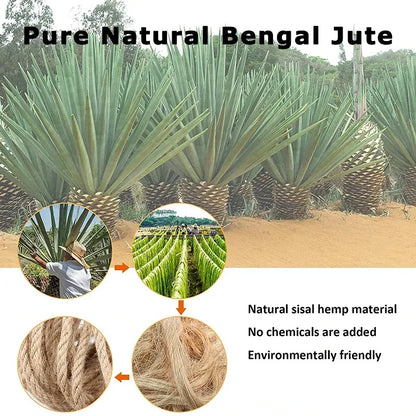 Natural jute rope for DIY cat scratching posts and furniture protection